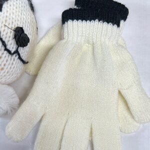 Kids' Warm Knit Mittens - Black and White